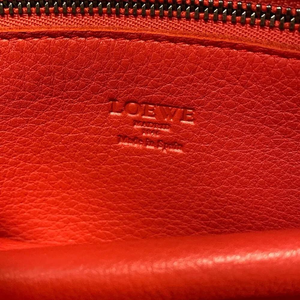 Loewe Amazona 36 Handbag Red Pink Suede Leather